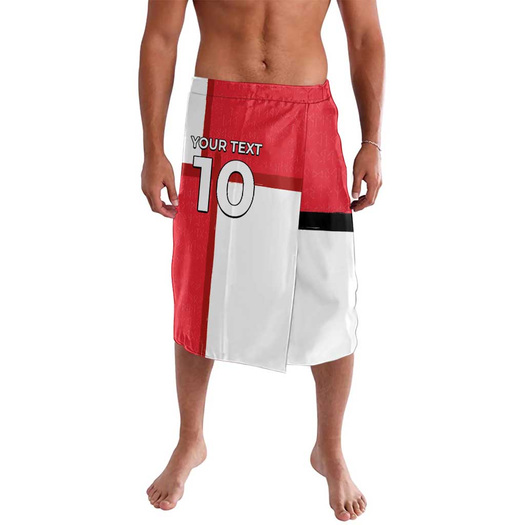 Custom Denmark Football Lavalava White Grunge Line and Rune Inspired Sporty Style