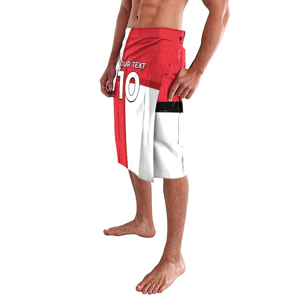 Custom Denmark Football Lavalava White Grunge Line and Rune Inspired Sporty Style