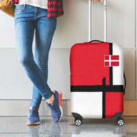 Denmark Football Luggage Cover White Grunge Line and Rune Inspired Sporty Style