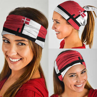 Denmark Football Neck Gaiter White Grunge Line and Rune Inspired Sporty Style
