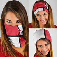 Denmark Football Neck Gaiter White Grunge Line and Rune Inspired Sporty Style