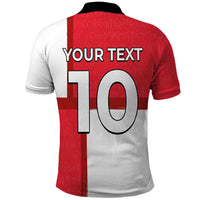 Custom Denmark Football Polo Shirt White Grunge Line and Rune Inspired Sporty Style