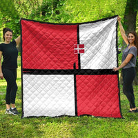 Denmark Football Quilt White Grunge Line and Rune Inspired Sporty Style