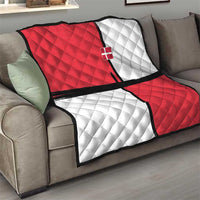 Denmark Football Quilt White Grunge Line and Rune Inspired Sporty Style