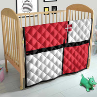 Denmark Football Quilt White Grunge Line and Rune Inspired Sporty Style