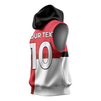 Custom Denmark Football Sleeveless Hoodie White Grunge Line and Rune Inspired Sporty Style