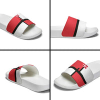 Denmark Football Slide Sandals White Grunge Line and Rune Inspired Sporty Style
