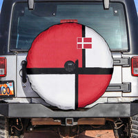 Denmark Football Spare Tire Cover White Grunge Line and Rune Inspired Sporty Style