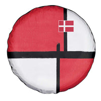Denmark Football Spare Tire Cover White Grunge Line and Rune Inspired Sporty Style