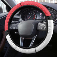 Denmark Football Steering Wheel Cover White Grunge Line and Rune Inspired Sporty Style