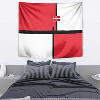 Denmark Football Tapestry White Grunge Line and Rune Inspired Sporty Style