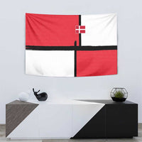 Denmark Football Tapestry White Grunge Line and Rune Inspired Sporty Style
