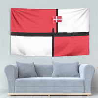 Denmark Football Tapestry White Grunge Line and Rune Inspired Sporty Style