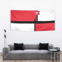 Denmark Football Tapestry White Grunge Line and Rune Inspired Sporty Style