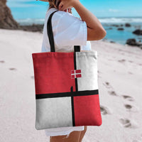 Denmark Football Tote Bag White Grunge Line and Rune Inspired Sporty Style