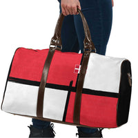 Denmark Football Travel Bag White Grunge Line and Rune Inspired Sporty Style