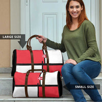 Denmark Football Travel Bag White Grunge Line and Rune Inspired Sporty Style