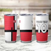 Custom Denmark Football Tumbler Cup White Grunge Line and Rune Inspired Sporty Style