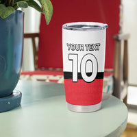 Custom Denmark Football Tumbler Cup White Grunge Line and Rune Inspired Sporty Style