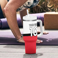 Custom Denmark Football Tumbler With Handle White Grunge Line and Rune Inspired Sporty Style