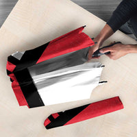 Denmark Football Umbrella White Grunge Line and Rune Inspired Sporty Style