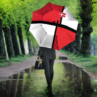 Denmark Football Umbrella White Grunge Line and Rune Inspired Sporty Style