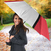 Denmark Football Umbrella White Grunge Line and Rune Inspired Sporty Style