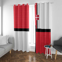 Denmark Football Window Curtain White Grunge Line and Rune Inspired Sporty Style