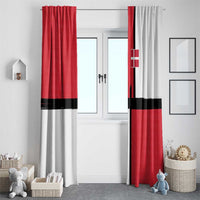 Denmark Football Window Curtain White Grunge Line and Rune Inspired Sporty Style