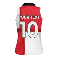 Custom Denmark Football Women Sleeveless Polo Shirt White Grunge Line and Rune Inspired Sporty Style