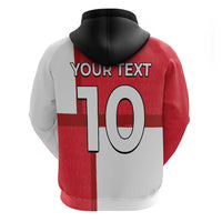 Custom Denmark Football Zip Hoodie White Grunge Line and Rune Inspired Sporty Style