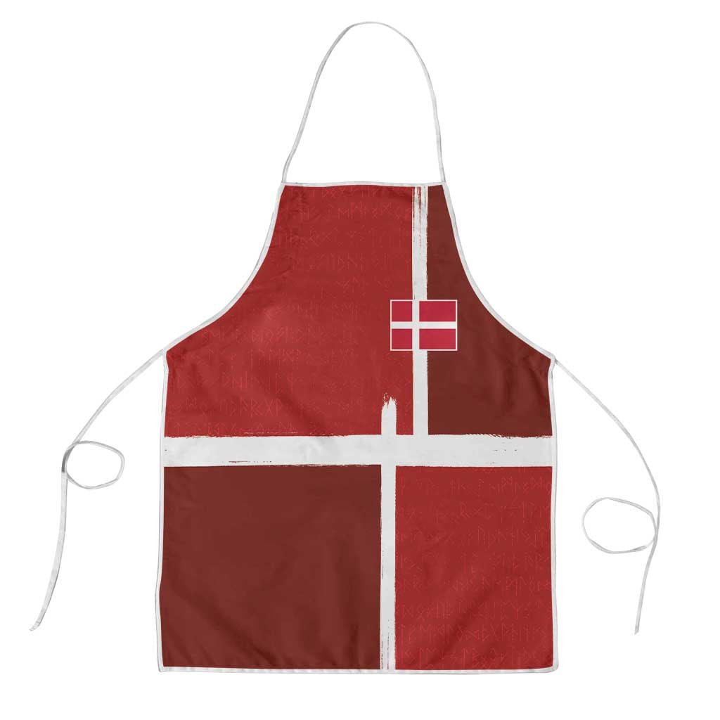 Denmark Football Apron Black Grunge Line and Rune Inspired Sporty Style