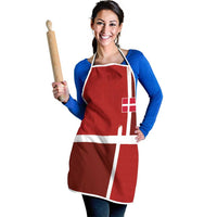 Denmark Football Apron Black Grunge Line and Rune Inspired Sporty Style
