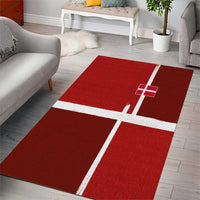 Denmark Football Area Rug Black Grunge Line and Rune Inspired Sporty Style