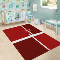 Denmark Football Area Rug Black Grunge Line and Rune Inspired Sporty Style