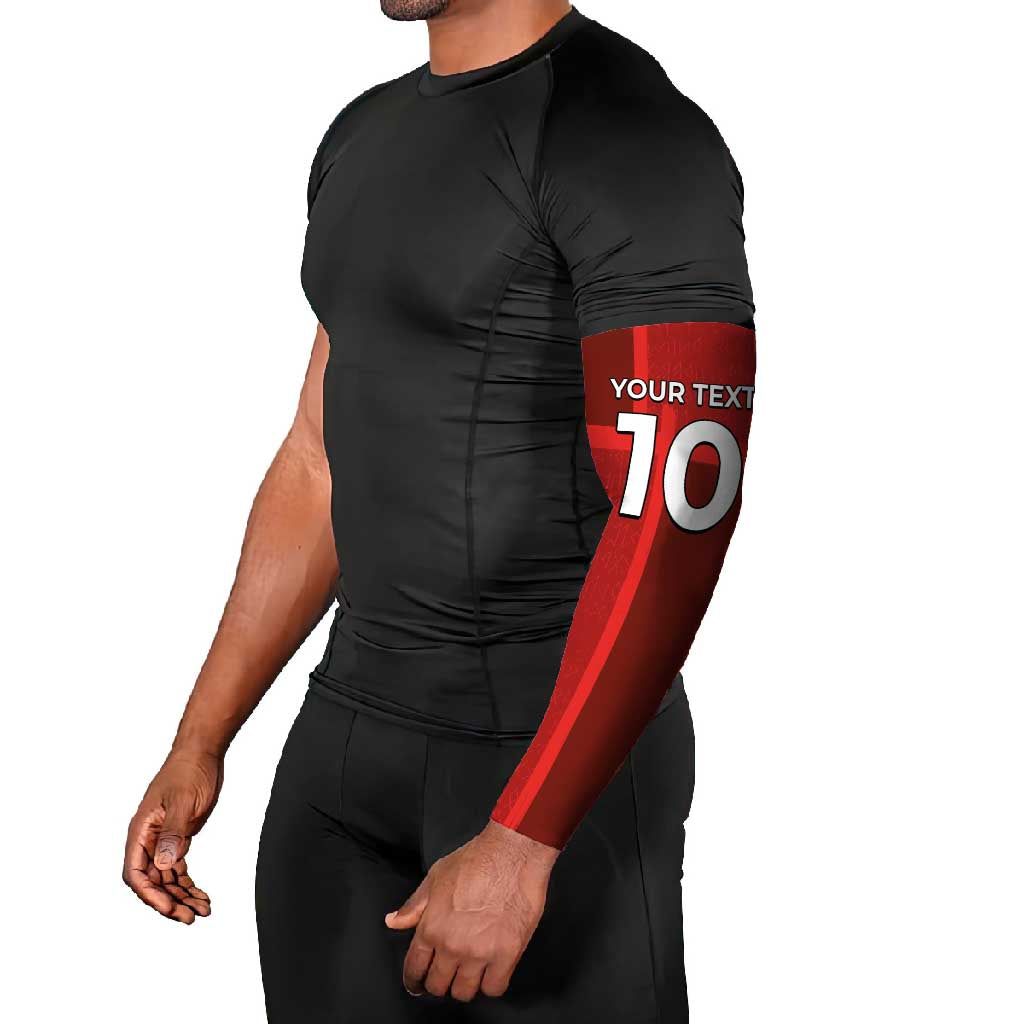 Custom Denmark Football Arm Sleeves Black Grunge Line and Rune Inspired Sporty Style