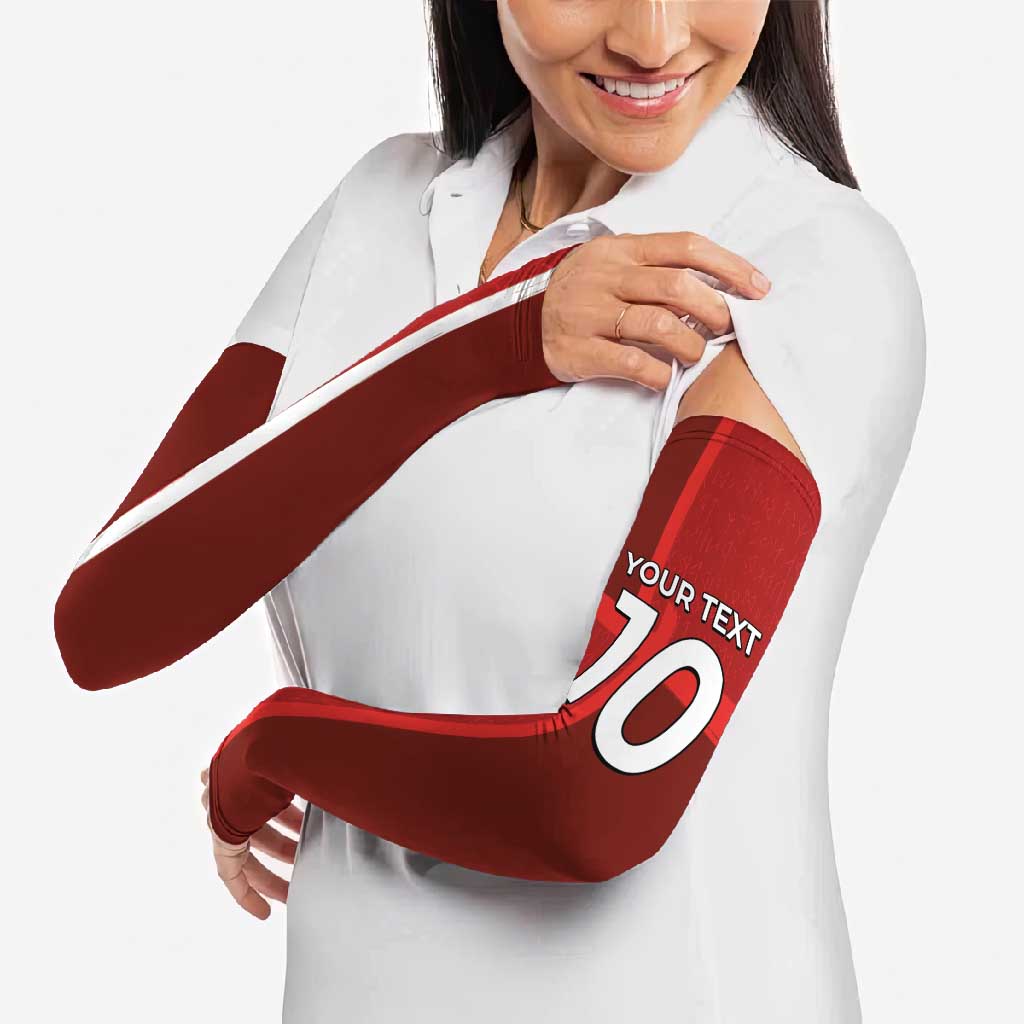 Custom Denmark Football Arm Sleeves Black Grunge Line and Rune Inspired Sporty Style