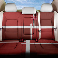 Denmark Football Back Car Seat Cover Black Grunge Line and Rune Inspired Sporty Style
