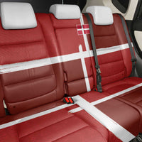 Denmark Football Back Car Seat Cover Black Grunge Line and Rune Inspired Sporty Style