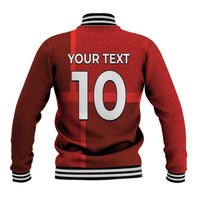 Custom Denmark Football Baseball Jacket Black Grunge Line and Rune Inspired Sporty Style