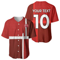 Custom Denmark Football Baseball Jersey Black Grunge Line and Rune Inspired Sporty Style