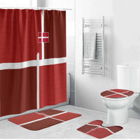 Denmark Football Bathroom Set Black Grunge Line and Rune Inspired Sporty Style
