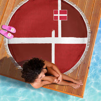 Denmark Football Beach Blanket Black Grunge Line and Rune Inspired Sporty Style