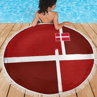 Denmark Football Beach Blanket Black Grunge Line and Rune Inspired Sporty Style
