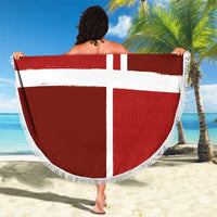 Denmark Football Beach Blanket Black Grunge Line and Rune Inspired Sporty Style