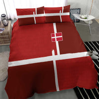 Denmark Football Bedding Set Black Grunge Line and Rune Inspired Sporty Style