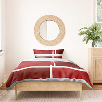 Denmark Football Bedding Set Black Grunge Line and Rune Inspired Sporty Style