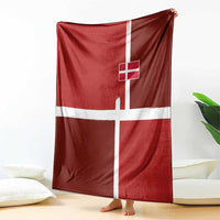 Denmark Football Blanket Black Grunge Line and Rune Inspired Sporty Style
