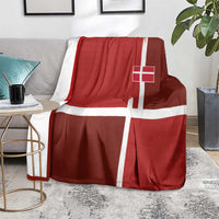 Denmark Football Blanket Black Grunge Line and Rune Inspired Sporty Style
