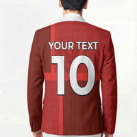 Custom Denmark Football Blazer Black Grunge Line and Rune Inspired Sporty Style